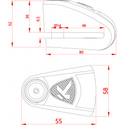 Kovix KAL14 - Alarm Disc Lock Stainless steel body Alarm function selection