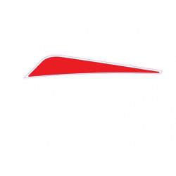 LH rear fairing decal red