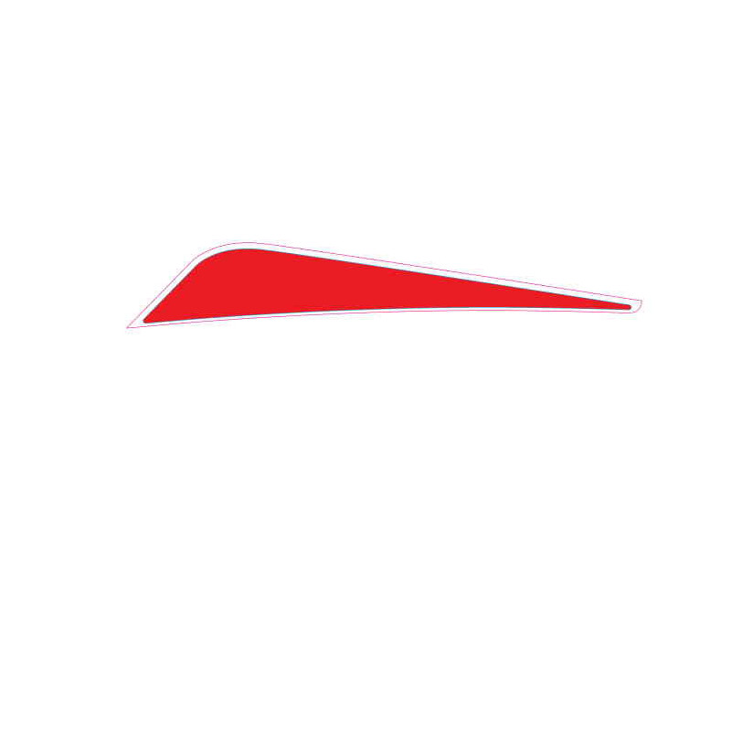 LH rear fairing decal red