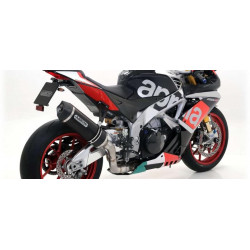 ARROW HOM. ALUMINIUM DARK RACE-TECH SILENCER WITH CARBON END CAP FOR ARROW LINK PIPE APRILIA RSV4 15/16-TUONO V4 1100 15/16