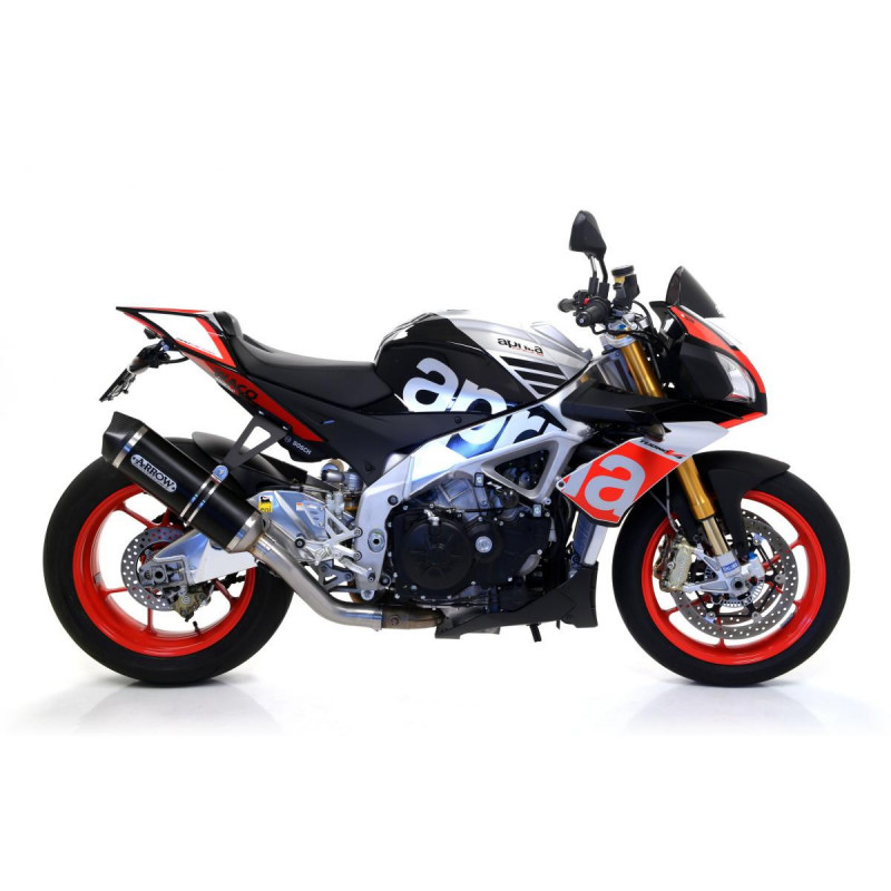 ARROW HOM. ALUMINIUM DARK RACE-TECH SILENCER WITH CARBON END CAP FOR ARROW LINK PIPE APRILIA RSV4 15/16-TUONO V4 1100 15/16