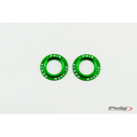 PUIG Set Aluminium rings Green for PHB19 Swing Arm Protector