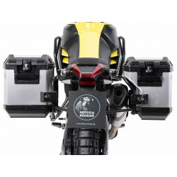 Hepco & Becker Side carrier cutout black incl. Xplorer silver sideboxes for Aprilia Tuareg