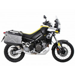 Hepco & Becker Side carrier cutout black incl. Xplorer silver sideboxes for Aprilia Tuareg