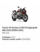 Tuono V4 Factory 1100 E4 Superpole ABS 2020 (EMEA-GSO)